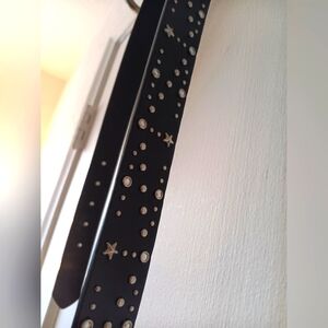 Studded Black Belt with Star Accents